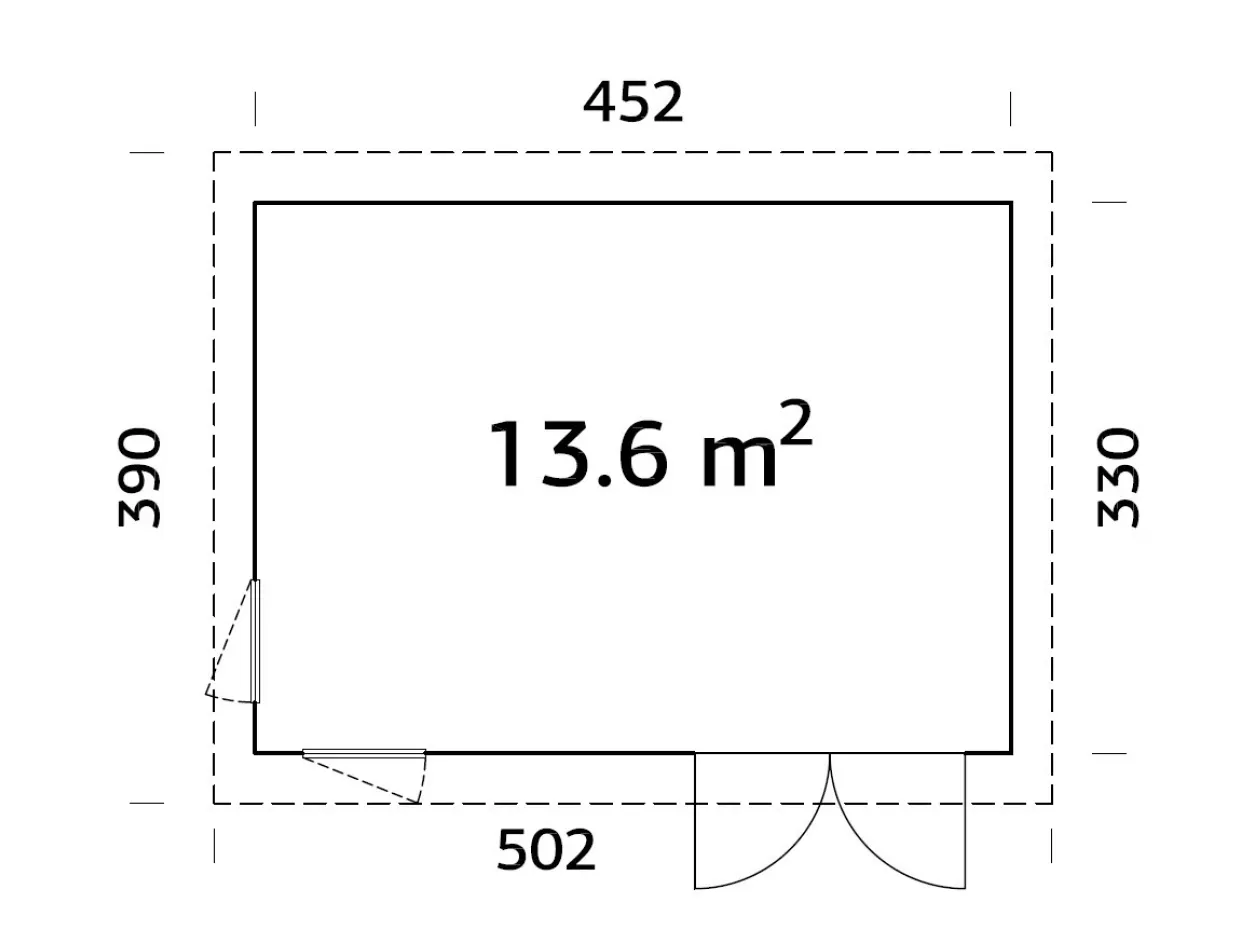 Simone 13,6 m2 mått 